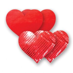 nippies - solid red hart