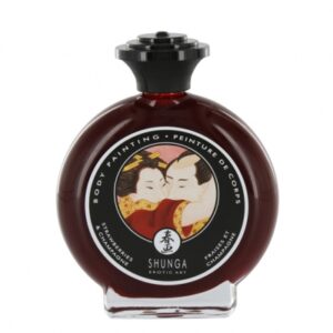 shunga - aardbeien / champagne bodypainting