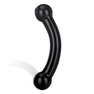 glas - double bull black glazen dildo