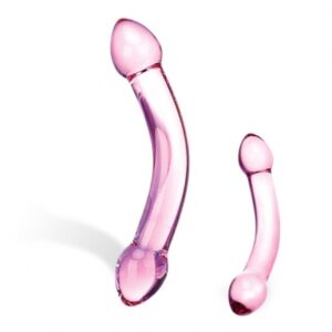glas - double trouble purple glazen dildo