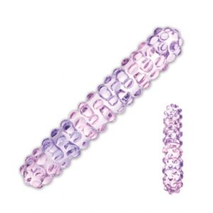 glas - purple rose nubby glazen dildo