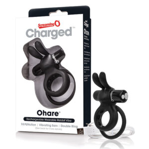 The Screaming O Charged Ohare Rabbit Vibe Oplaadbare Dubbele Vibrerende Penisring Roos