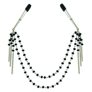 sportsheets - midnight black jeweled nipple clips
