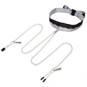 Fifty Shades of Grey Play Nice Satijnen Collar&Tepelklemmen