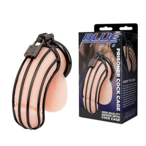 Blue Line Prisoner Cock Cage Transparant