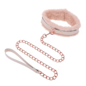 Sportsheets S&M Peaches & Creame Fur Collar Met Ketting