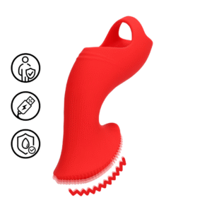 Loveline Textured Finger Vibrator Sunrise Red 11 cm