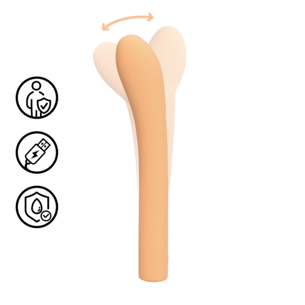 Loveline Fingering G-spot Vibrator Peach Fuzz 23 cm