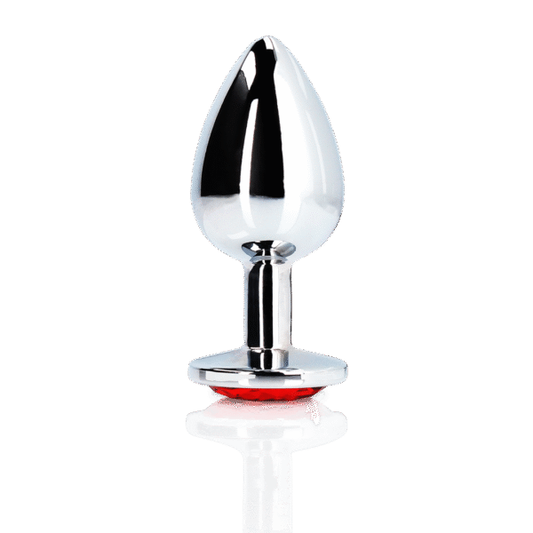 Shots Ouch Metalen Buttplug Ruby Red 7 Cm
