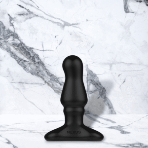 Zwarte Siliconen Bolster Buttplug Met Opblaasbare Top Vibrator voor Mannen van Nexus