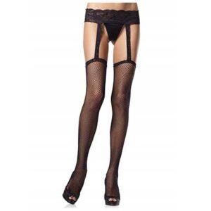 fishnet garterbelt stockings - zwart