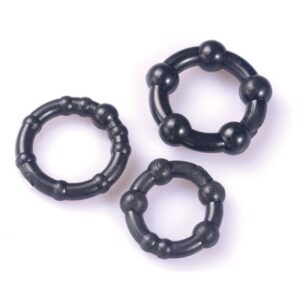 get hard triple penis ringen - black