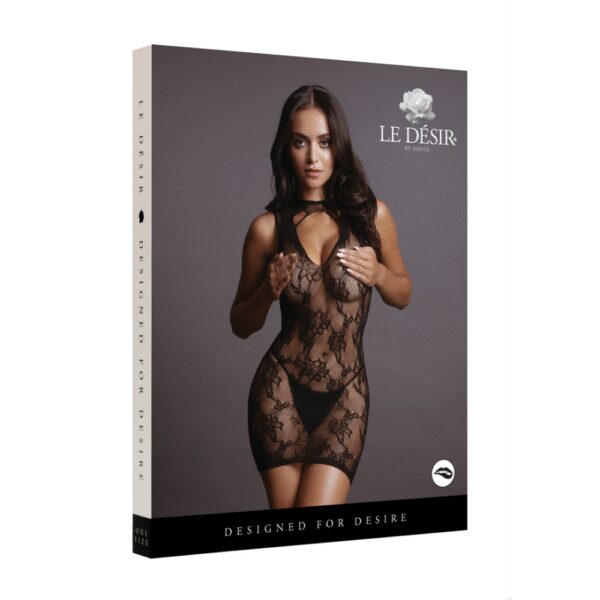 Le Désir by Shots Hoge Hals Kant Mini Jurk - Één Maat