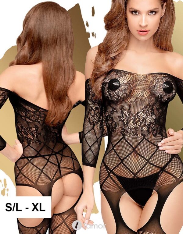 * PENTHOUSE Zwarte bodystocking Top-Notch