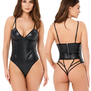 Zwarte lederlook body, Blackelia