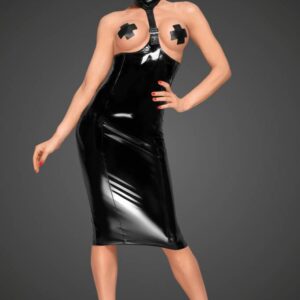 * NOIR handmade Onderborst Lak jurk (L=M)