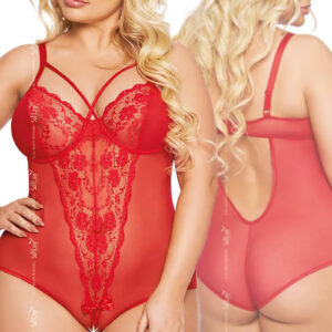 * SOFTLINE Amanda sexy transparante rode body