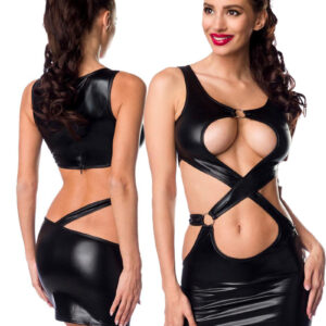 * SARESIA Chique wetlook clubwear jurkje, SA18291