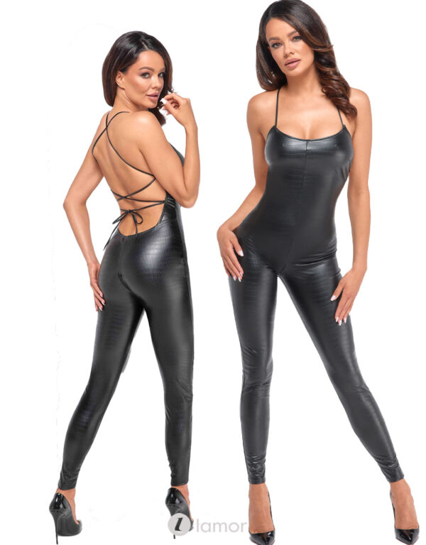 * NOIR handmade Wetlook catsuit, F316