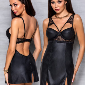 * PASSION Lederlook Chemise/Jurkje Loona