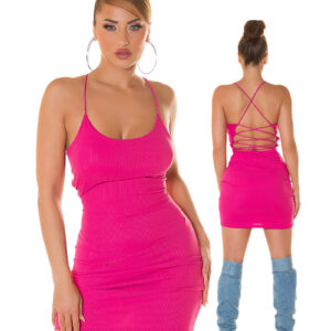 * IS Fuchsia roze mini jurkje, IS26258
