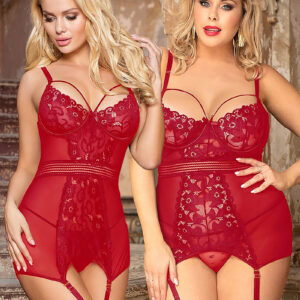 Rode babydoll met beugelcups