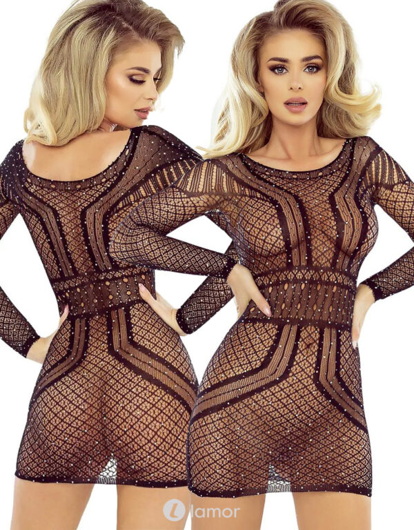 * PROVOCATIVE Zwart net jurk Shine, PR1760