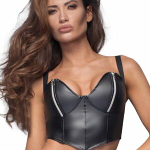 * NOIR handmade Stoere wetlook top F165 (3XL)