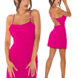 * IS Roze party jurkje met strass ,IS57221-P
