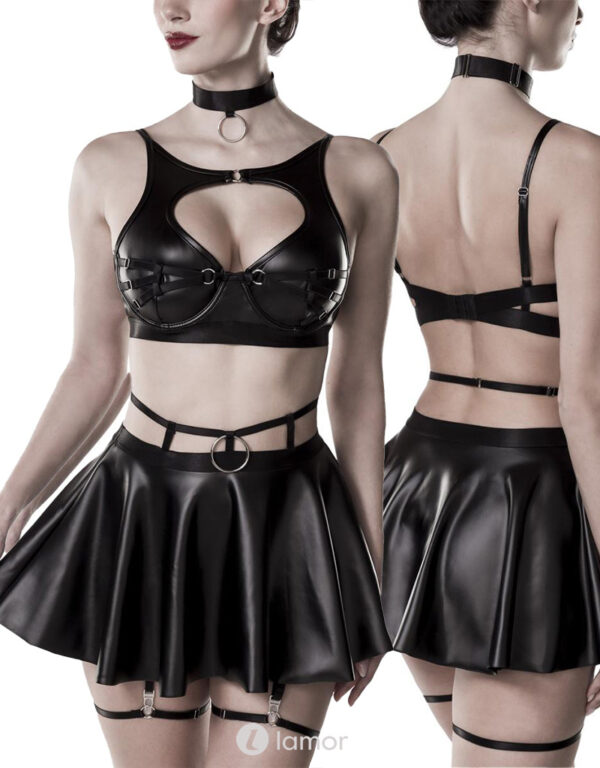 * GREY VELVET 4-delige wetlook set, GV20233
