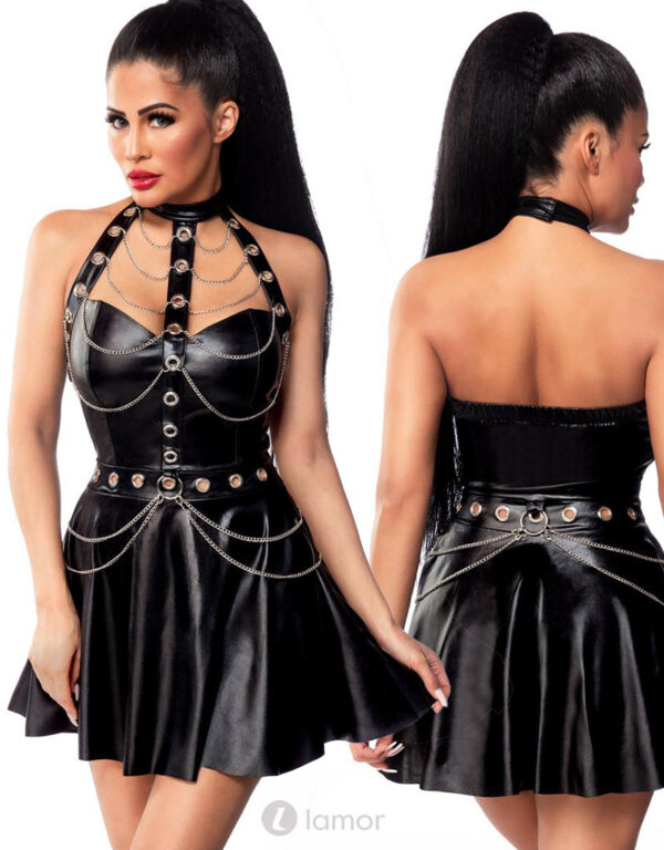 * SARESIA Sexy wetlook clubwear jurkje ,SA18289