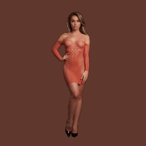 Le Désir by Shots Langsleeve Net Mini Jurk - One Size