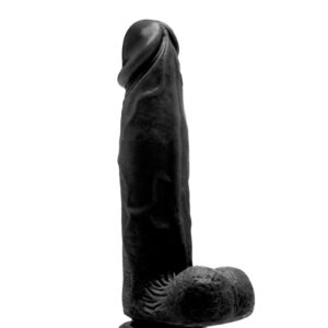 Realistic Cock - 8" - With Scrotum - Black