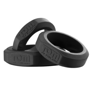 3 Piece Silicone Cock Ring Set - Black