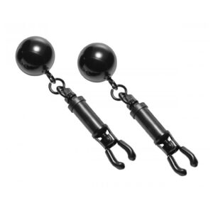 Black Bomber Nipple Clamps With Ball Weights