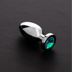 Jeweled Butt Plug AQUA BLUE LIGHT - Small