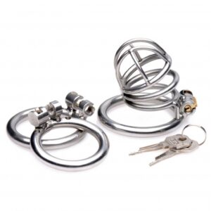 The Pen Deluxe Locking Chastity Cage - Silver