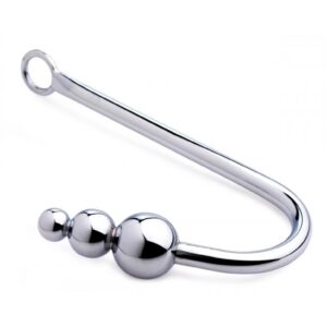 Beaded Anal Hook - Silver