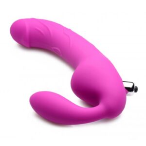 ROYAL RIDER Vibrating Silicone Strapless Strap On - Purple