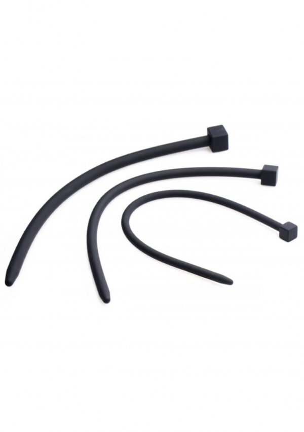 Bolted Deluxe Silicone Urethral Sounds - Black