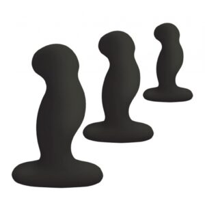 ANAL STARTER KIT 3 Solid Sillicone Anal Plugs - Black