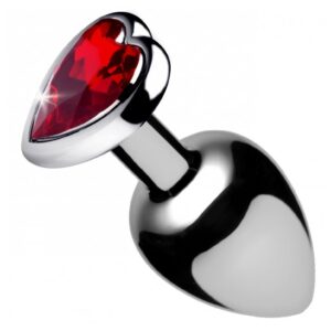 Red Heart Gem Anal Plug Small - Red