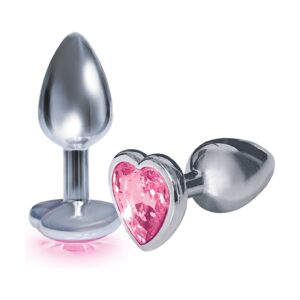 Bejeweled Heart Stainless Steel Plug - Pink