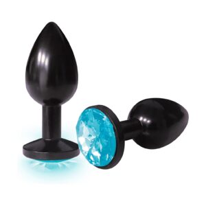 Bejeweled Annodized Stainless Steel Plug - Aqua