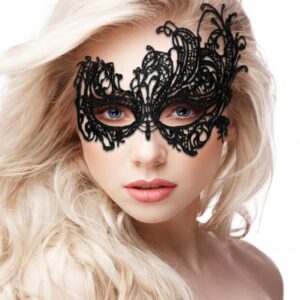 Royal Black Lace Mask - Black