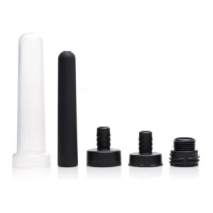 Travel Enema Water Bottle Adapter Set - 5 pieces - Black