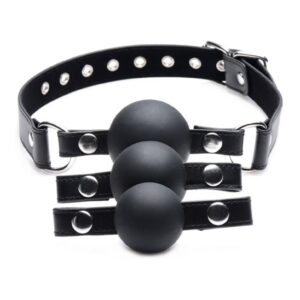 Interchangeable Silicone Ball Gag Set - Black