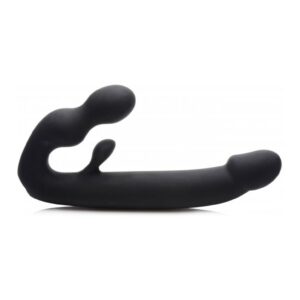Tri-Volver Rechargeable Strapless Strap On - Black