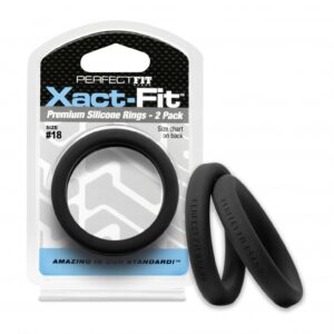 #18 Xact-Fit Cockring 2-Pack - Black