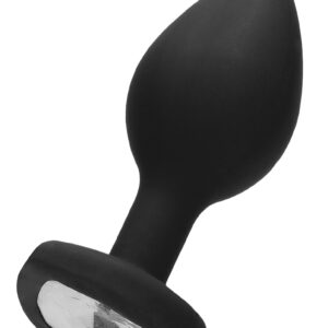 Diamond Heart Butt Plug - Large - Black